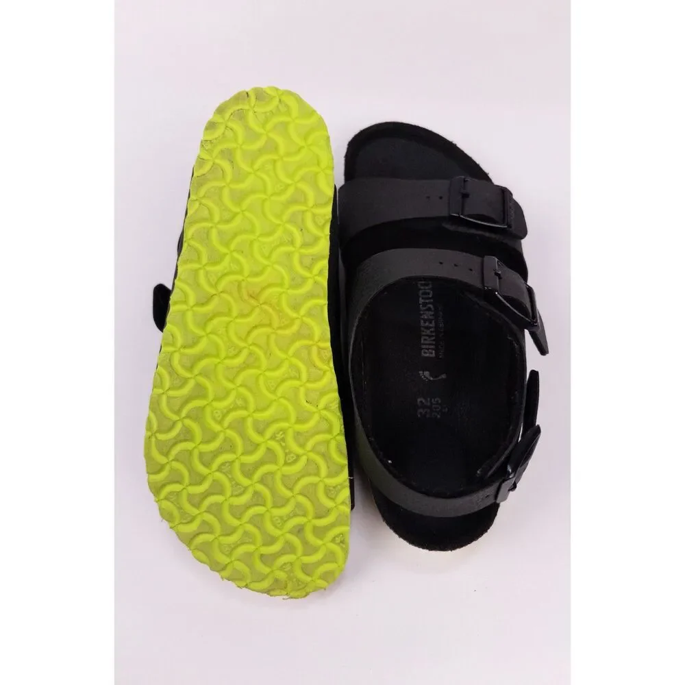 Birkenstock Milano Kids Sandals Black Neon Green Birko-Flor EU 32 Youth 1